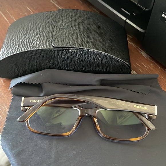 Prada VPR 16M ZXH-101 denim tortoise eyeglasses with cloth and case - Picture 2 of 16